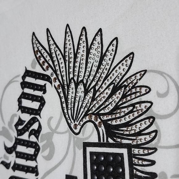 HARLEY DAVIDSON MOTORCYCLE 2010-2012 STUDDED BAR & SHIELD WINGS TEE-SHIRT LARGE - Picture 5 of 16